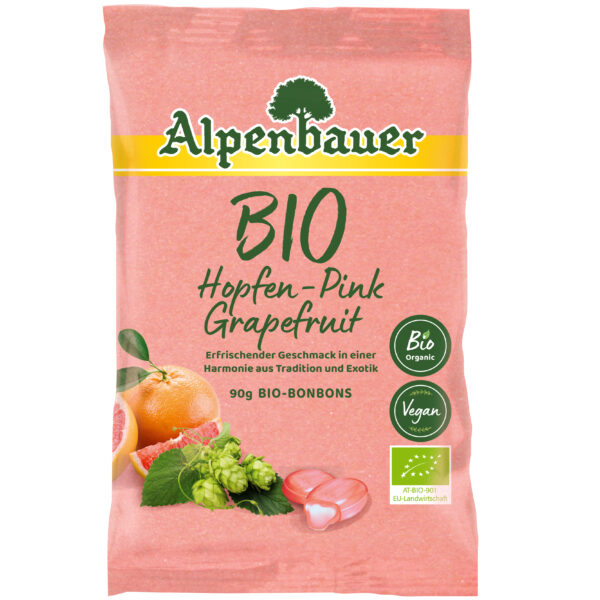 Alpenbauer Bio Hopfen-Pink Grapefruit Bonbons – Erfrischend & Natürlich