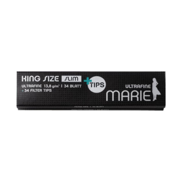 Marie King Size Slim + Tips – Zigarettenpapiere mit Filtertips im Set