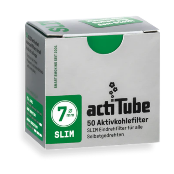 actiTube Slim 7mm Aktivkohlefilter 50 Stück