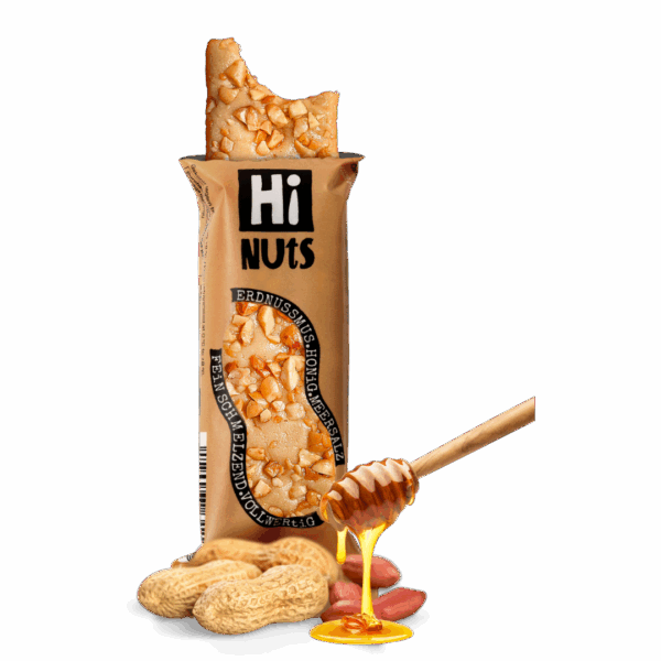 HiNUtS Erdnuss‑Riegel (50 g) – proteinreicher Snack mit Honig & Meersalz