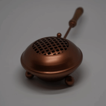 Räucherpfanne aus Eisen – Kupferdesign mit Holzgriff KENADASH