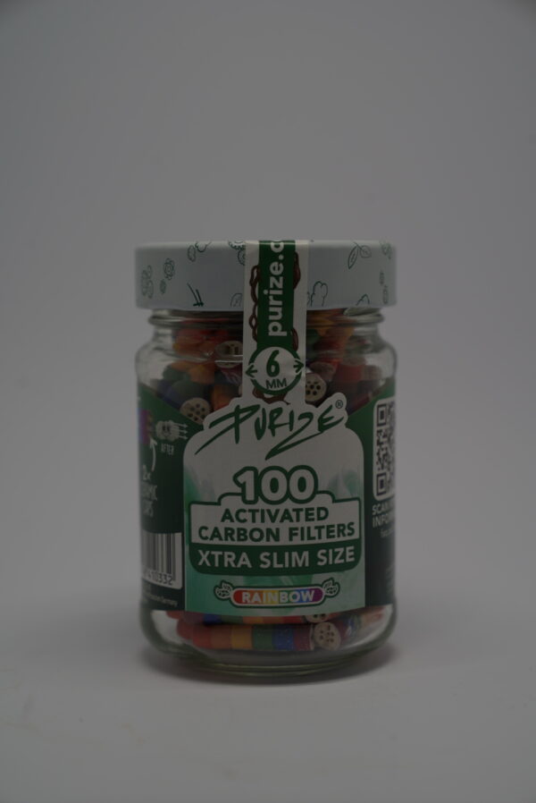 PURIZE® XTRA Slim Aktivkohlefilter – 6 mm (100 Stück, Kokos-Aktivkohle) – Bild 1