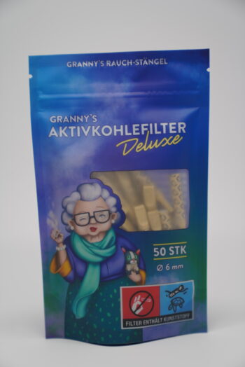 Granny’s Deluxe Aktivkohlefilter – 50 Stück (5,9 mm, Kokos-Aktivkohle)