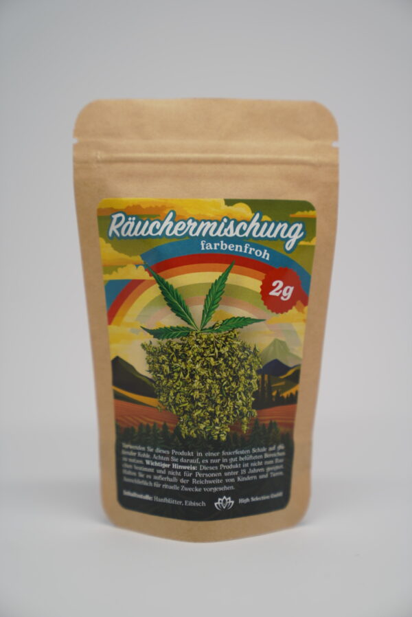 Räuchermischung – farbenfroh Hanfblätter & Eibisch (2 g / 5 g) – Bild 1