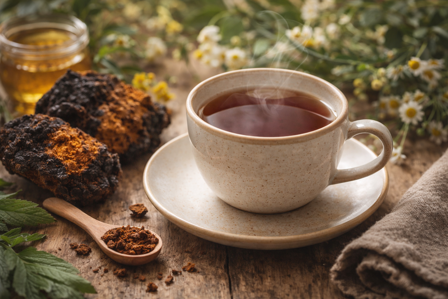 Chaga als Tee – warmes Ritual