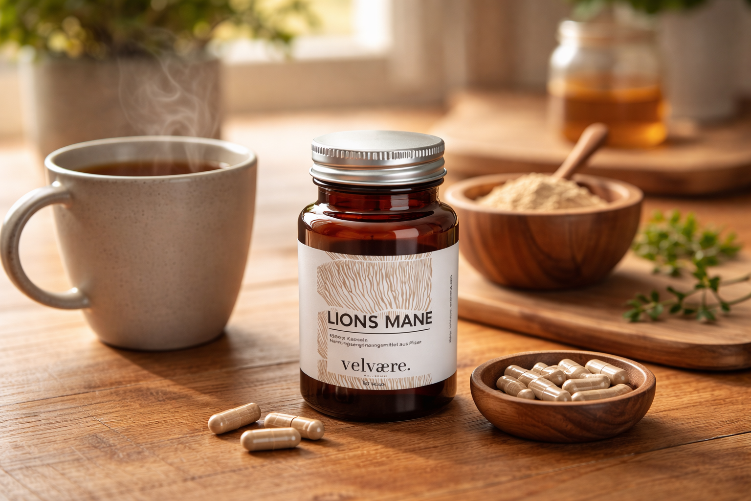 Lion’s Mane Kapseln als Teil eines Morgenrituals