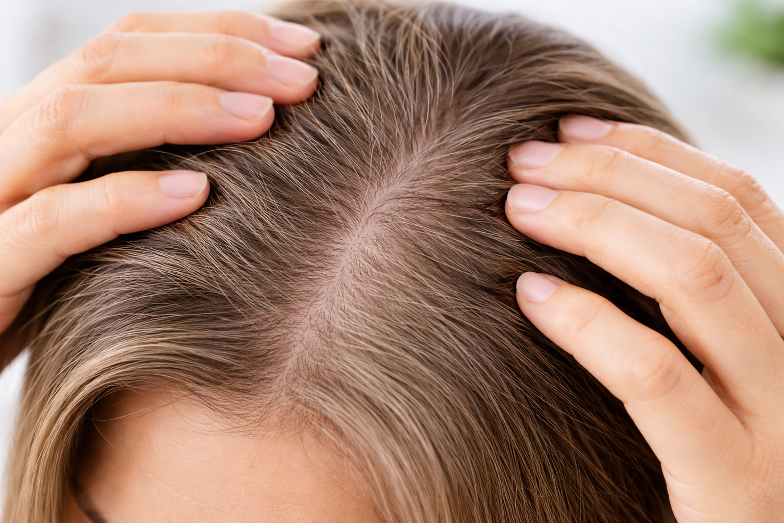 Haarausdünnung auf dem Scheitel