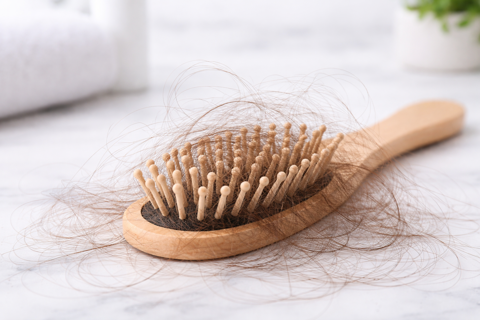 Haarbürste mit ausgefallenem Haar