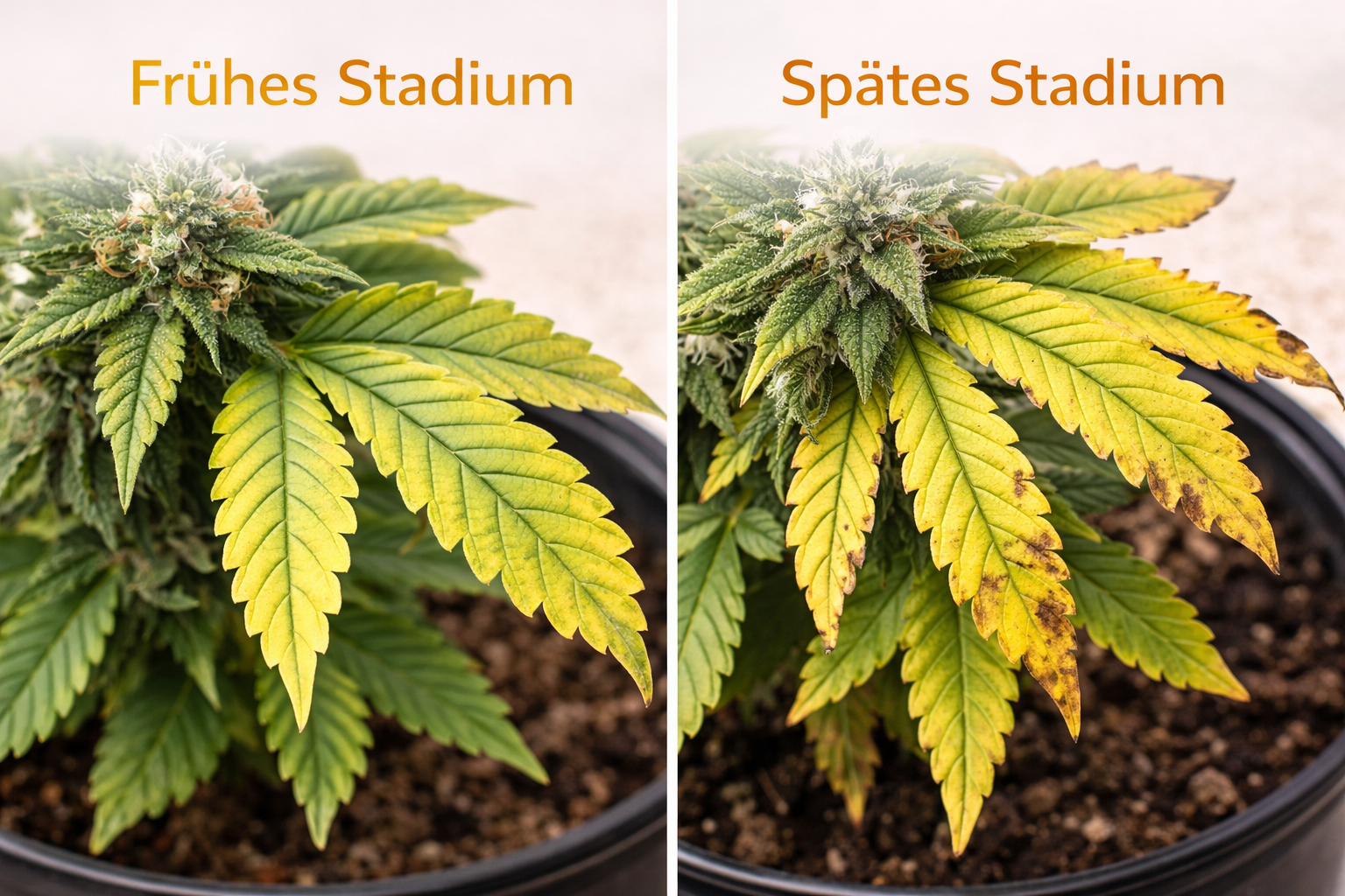 Verlauf des Magnesiummangels bei Cannabis