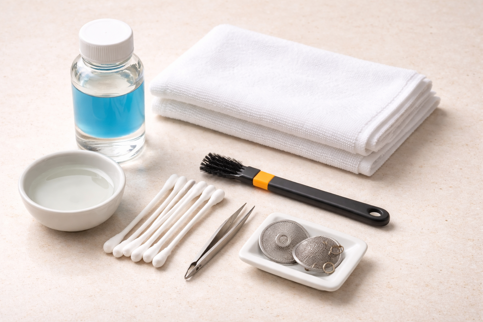 Reinigungswerkzeuge für den Vaporizer bereitgelegt