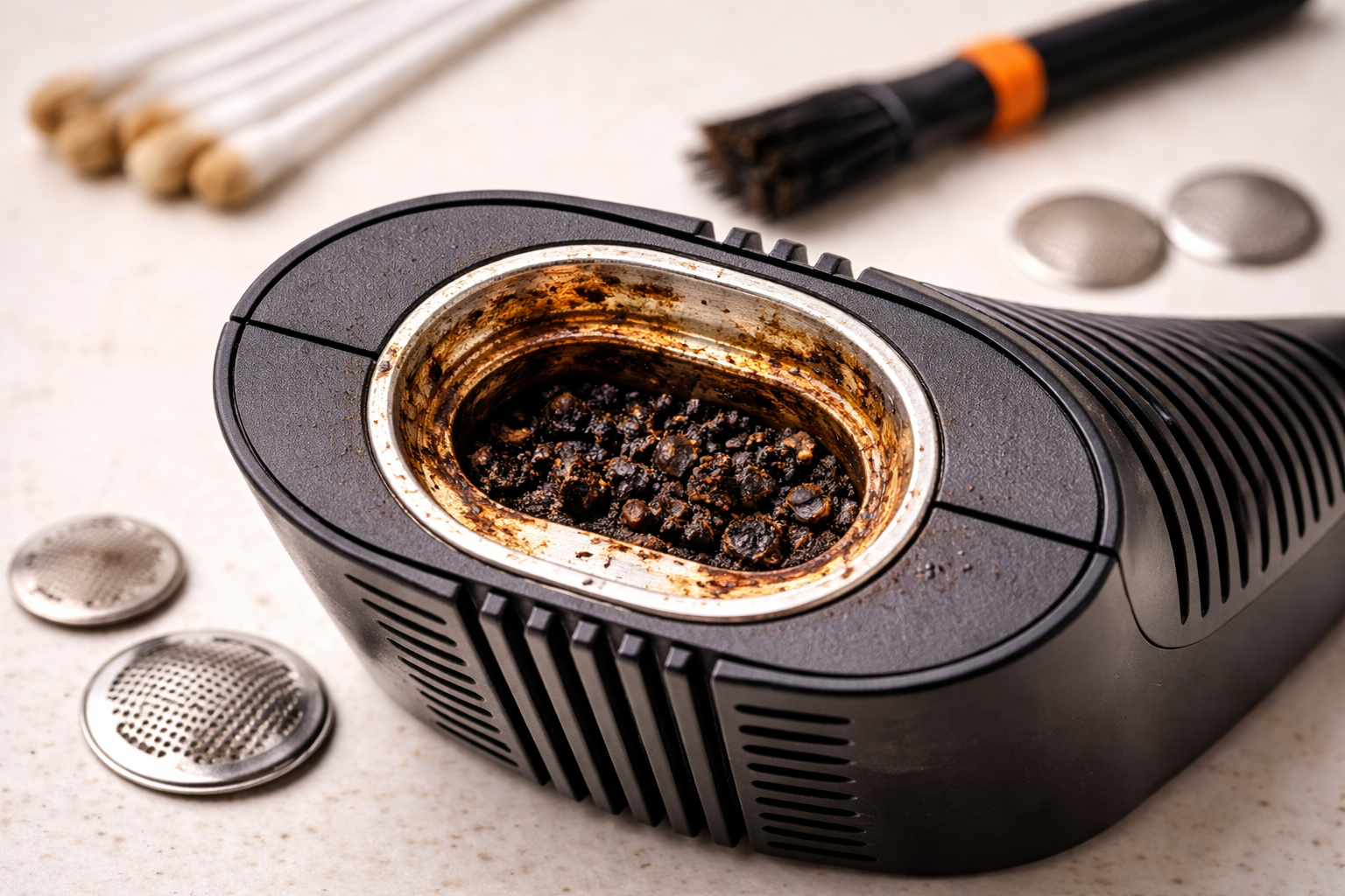 Detailaufnahme einer stark verschmutzten Verdampferkammer