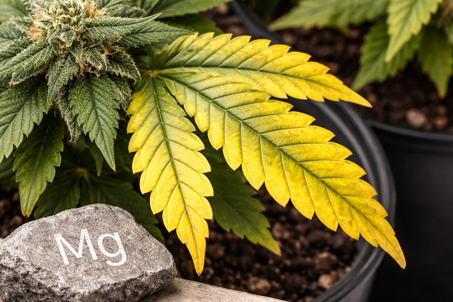 Nahaufnahme der intervenösen Chlorose