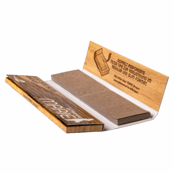 MARIE King Size Slim Brown Papers + Tips (34 Stk.)