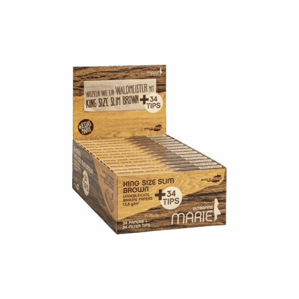 MARIE King Size Slim Brown Papers + Tips (34 Stk.) – Bild 2