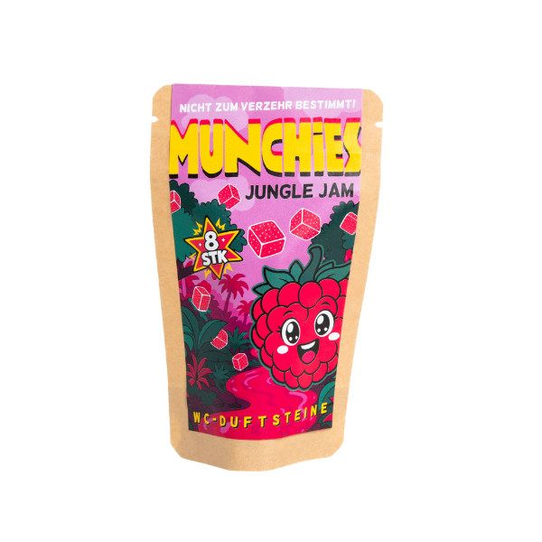MUNCHIES WC-Duftsteine – Jungle Jam (Himbeer-Aroma, 8 Stk.)