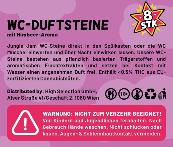 MUNCHIES WC-Duftsteine – Jungle Jam (Himbeer-Aroma, 8 Stk.) – Bild 2